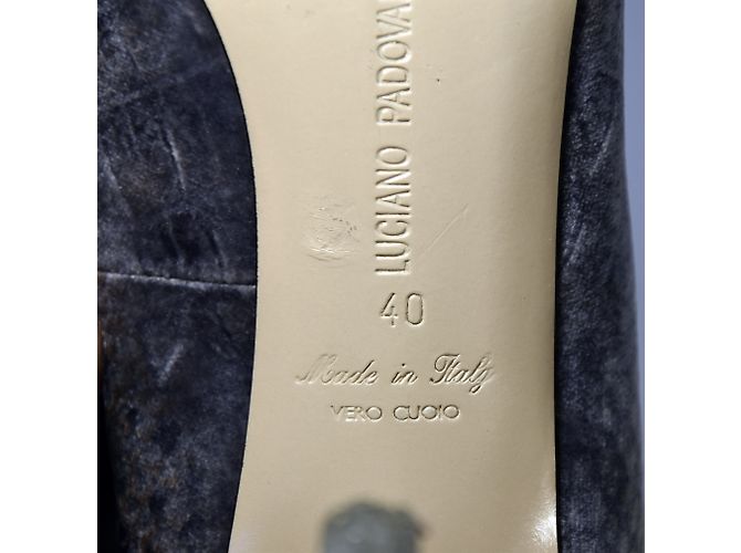 Décolleté Luciano Padovan Velvet Piton Blu Pelle - vista 9