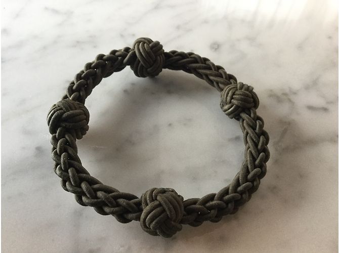 Bracciale Gucci in corda intrecciata kaki Cachi - vista 2