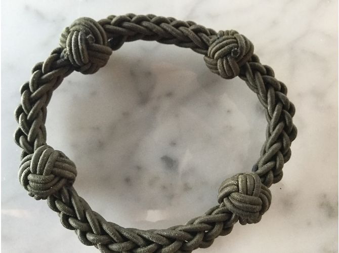 Bracciale Gucci in corda intrecciata kaki Cachi - vista 3