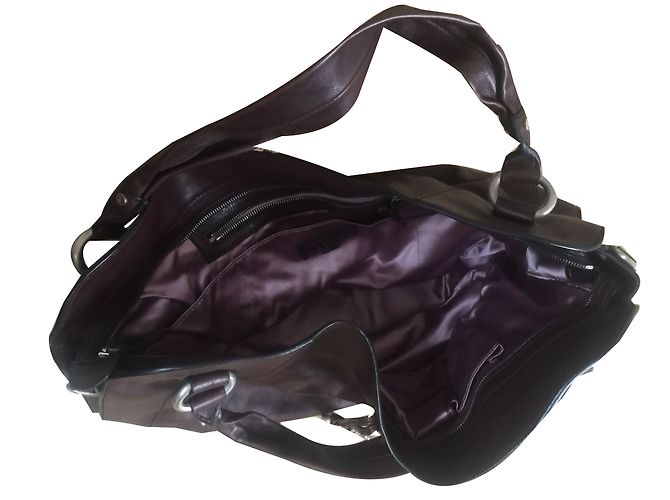 Céline XL Handtasche aus Leder Dunkelbraun - Ansicht 2