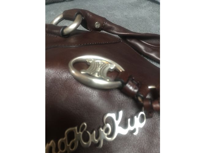 Céline XL Handtasche aus Leder Dunkelbraun - Ansicht 5