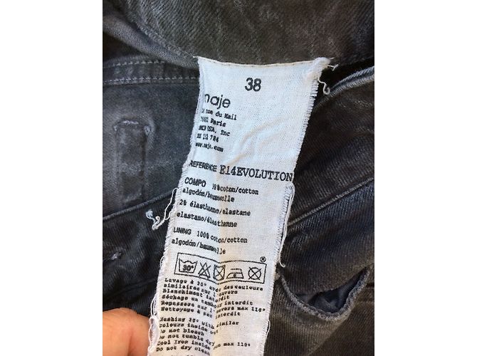 Maje Slim Jeans Grau Baumwolle - Ansicht 2