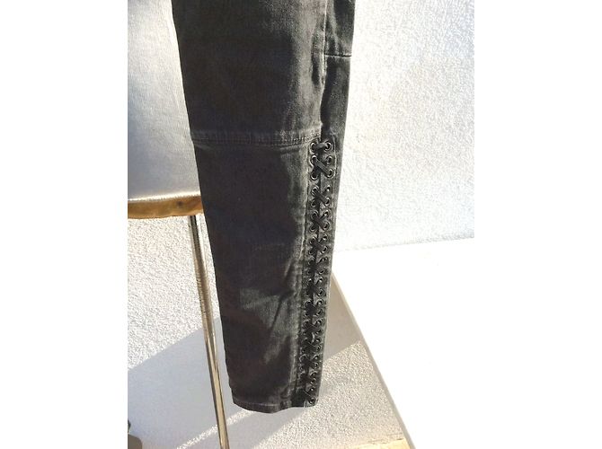 Maje Slim Jeans Grau Baumwolle - Ansicht 7