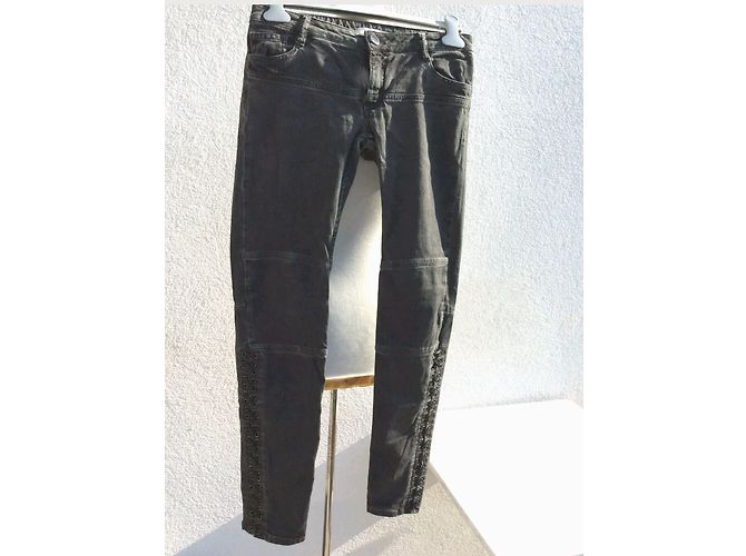 Maje Slim Jeans Grau Baumwolle - Ansicht 8