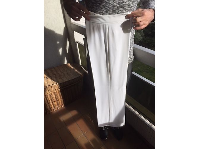 Pantalón recto de crepé blanco Apostrophe Talla 44 - vista 4