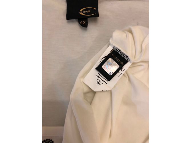 Just Cavalli Top de Manga 3/4 Blanco de Algodón - vista 3