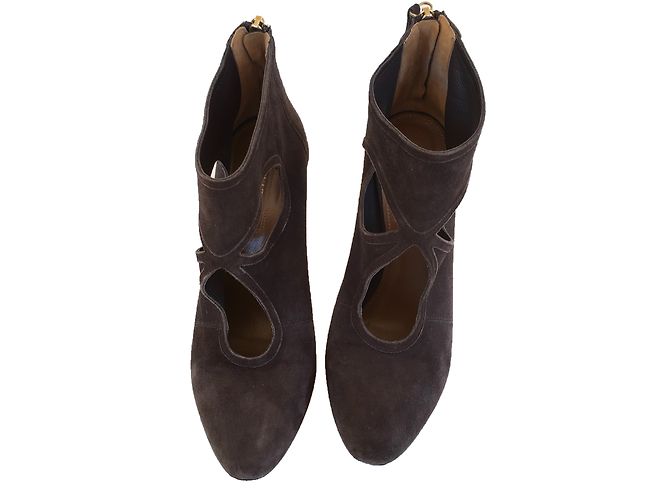 Botines Aquazzura de Gamuza Marrón Chocolate Marrón oscuro - vista 2