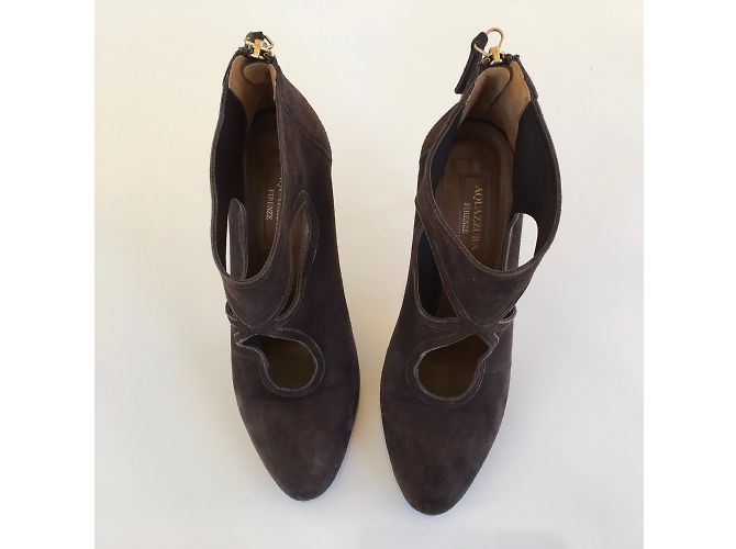 Botines Aquazzura de Gamuza Marrón Chocolate Marrón oscuro - vista 5