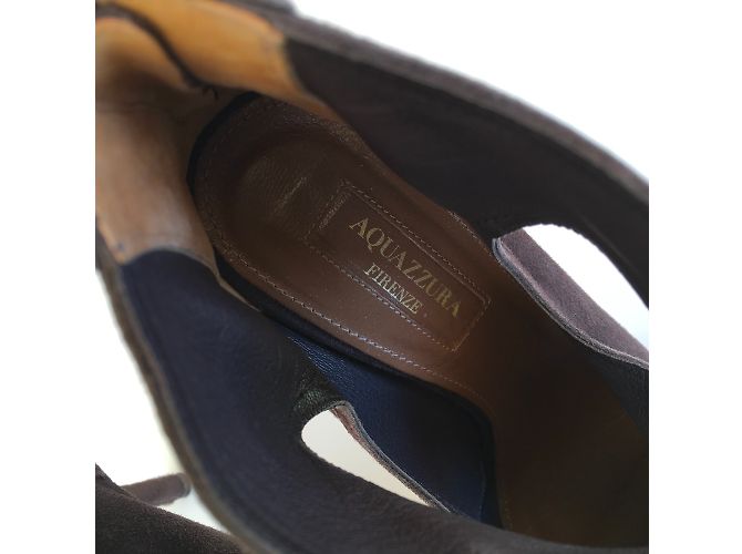 Botines Aquazzura de Gamuza Marrón Chocolate Marrón oscuro - vista 6