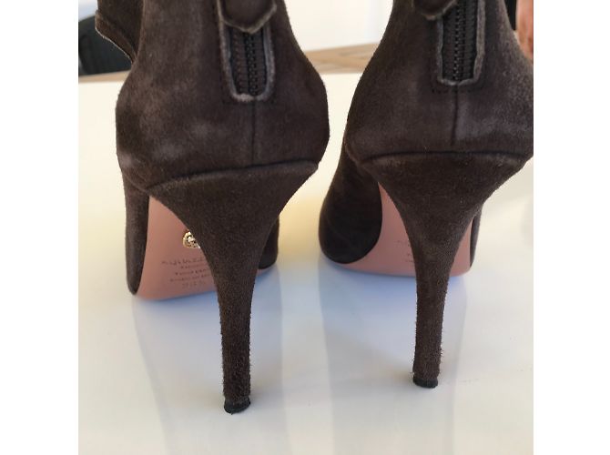 Botines Aquazzura de Gamuza Marrón Chocolate Marrón oscuro - vista 8