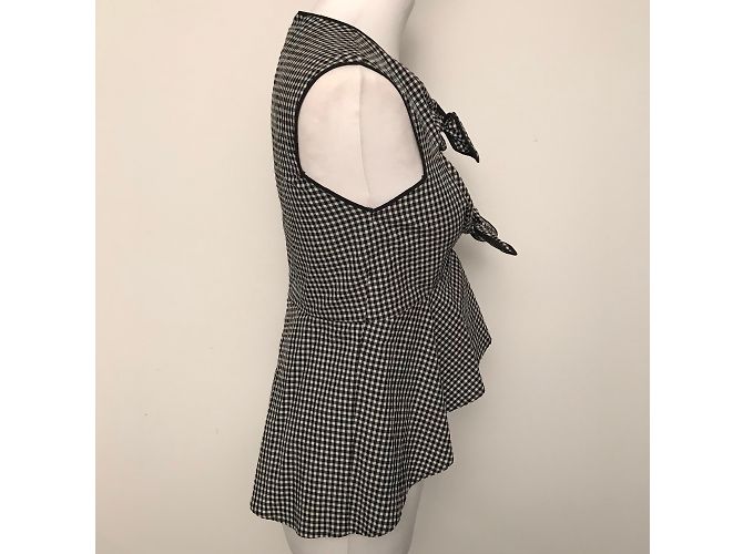 Top Pinko Gingham Preto e Branco de Algodão - vista 4