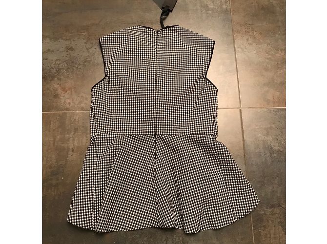 Top Pinko Gingham Preto e Branco de Algodão - vista 7