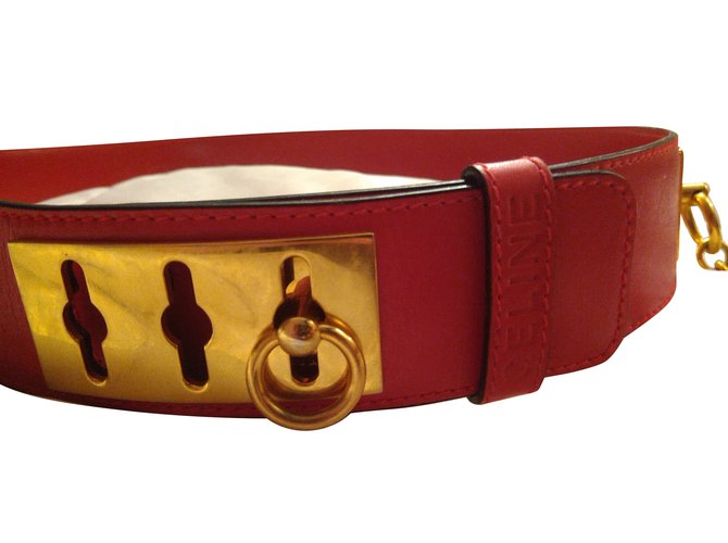 Cinturón Céline de piel rojo Roja - vista 2