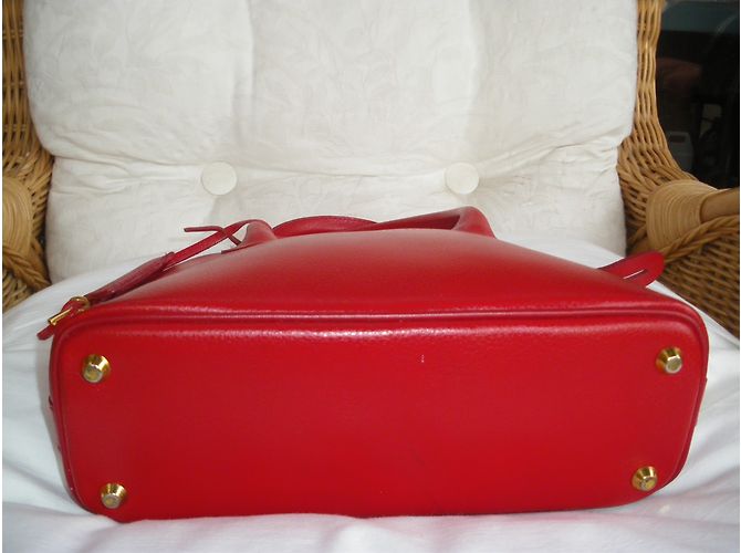 Autre Marque Borsa a mano in pelle rossa Rosso - vista 3