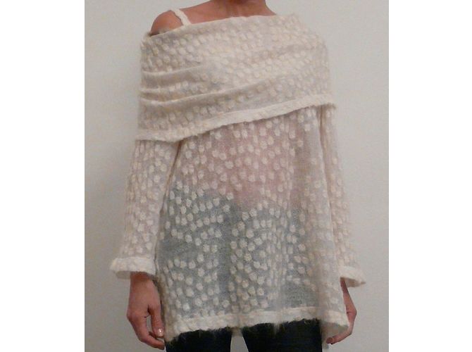 Autre Marque Jersey de mohair Tehen crema Crudo - vista 5