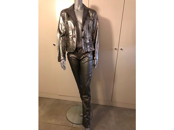 Completo pantalone Iceberg argento cotone - vista 6