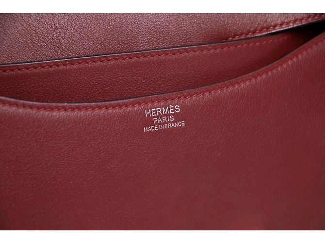 Borsa a mano Hermès Constance 24 Pelle Rosso Scuro Bordò - vista 6