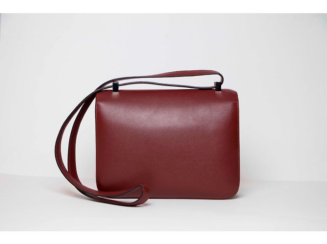 Borsa a mano Hermès Constance 24 Pelle Rosso Scuro Bordò - vista 9