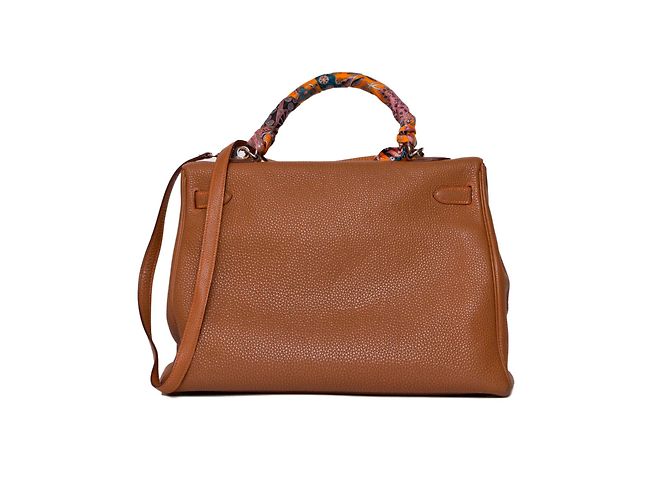 Borsa a mano Hermès Kelly 35 in pelle color caramello - vista 2