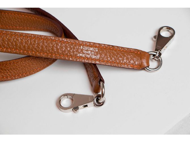 Borsa a mano Hermès Kelly 35 in pelle color caramello - vista 7