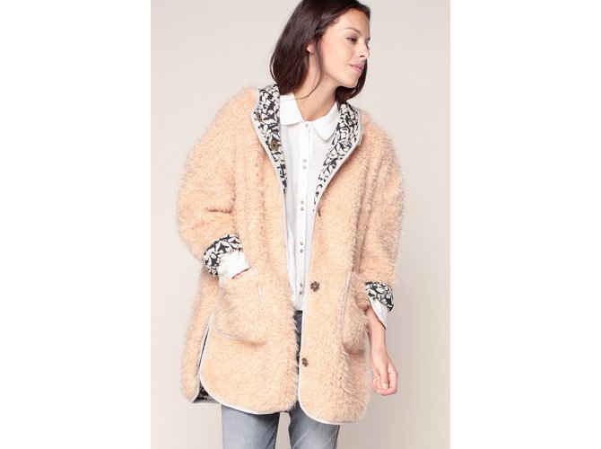 Bellerose Abrigos, Ropa de calle Rosa Beige Carne - vista 4