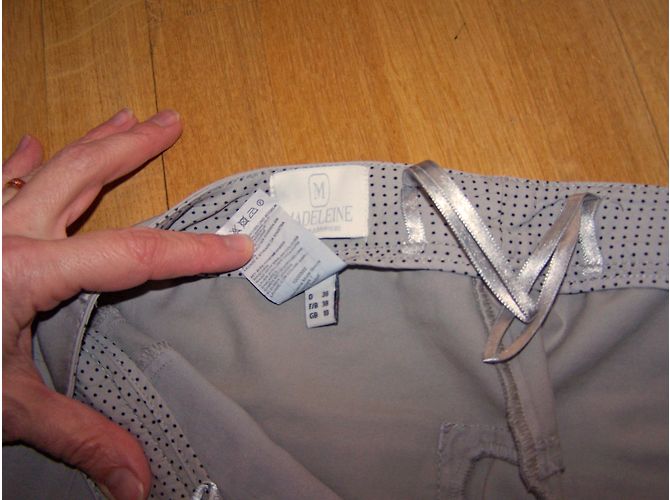 Autre Marque Pantalones Madeleine Verde Pastel de Algodón Gris - vista 3