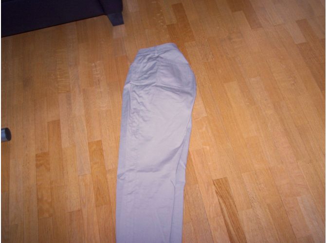 Autre Marque Pantalones Madeleine Verde Pastel de Algodón Gris - vista 4