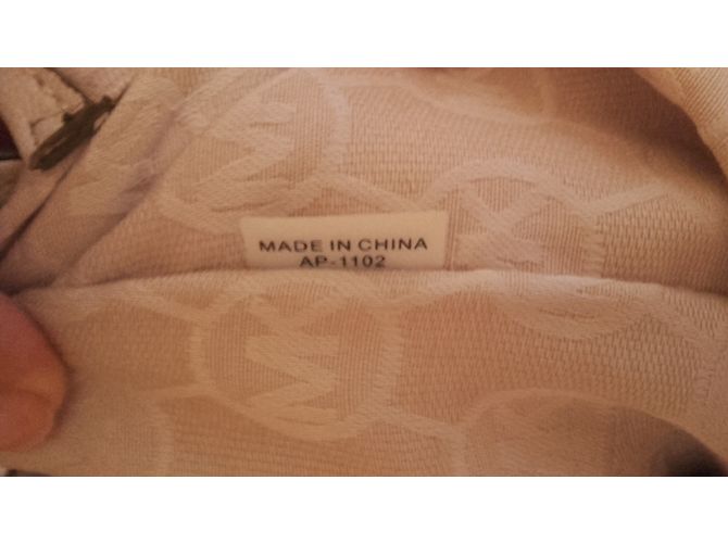 Borsa a mano Michael Kors Hamilton in pelle beige - vista 7