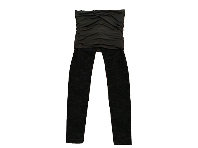 Pinko Rock-Leggings schwarz mit Samtmuster - Ansicht 2