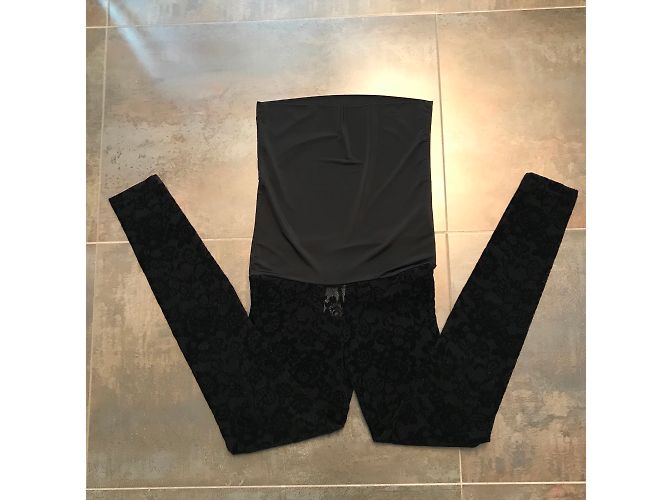 Pinko Rock-Leggings schwarz mit Samtmuster - Ansicht 3