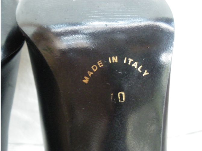 Autre Marque Schwarze Leder Pumps Absatz 9 cm - Ansicht 7