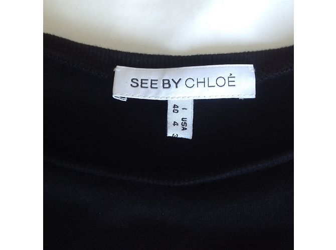 See by Chloé Mini abito in seta nera Nero - Ansicht 4