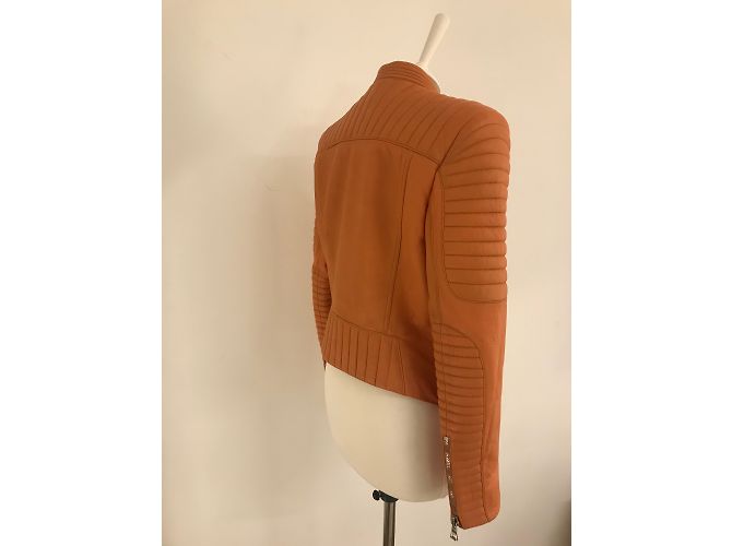 Balmain gesteppte Leder Bikerjacke - Ansicht 11