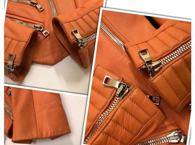 Balmain gesteppte Leder Bikerjacke - Ansicht 15