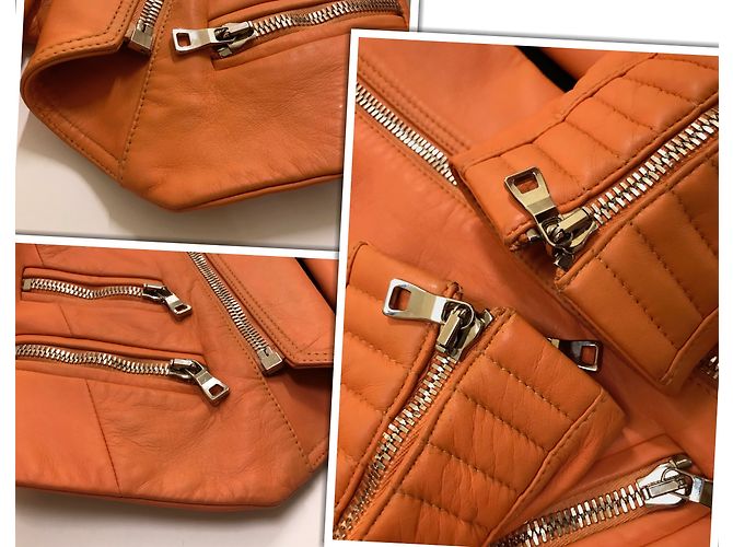 Balmain gesteppte Leder Bikerjacke - Ansicht 16