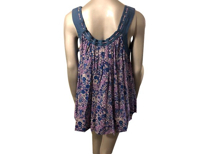 Top senza maniche Maje blu in cotone - vista 2