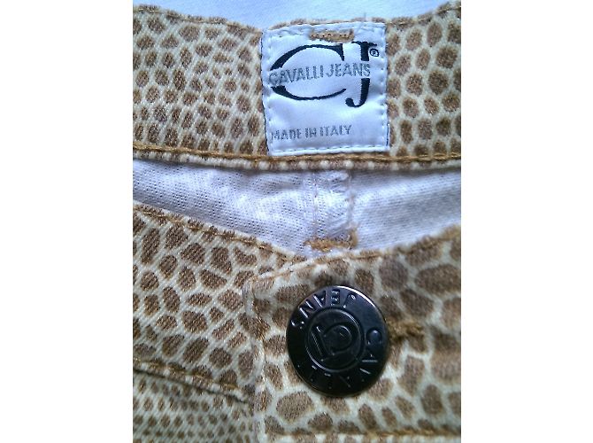 Jeans Roberto Cavalli in cotone stampato giallo - vista 4