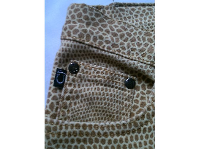 Jeans Roberto Cavalli in cotone stampato giallo - vista 5