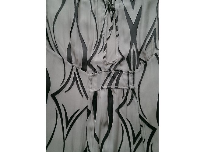 Vestido Barbara Bui de Seda Estampado Marrón Beige Castaño - vista 8