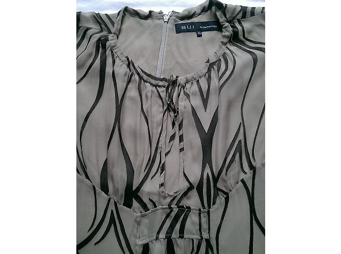 Vestido Barbara Bui de Seda Estampado Marrón Beige Castaño - vista 9
