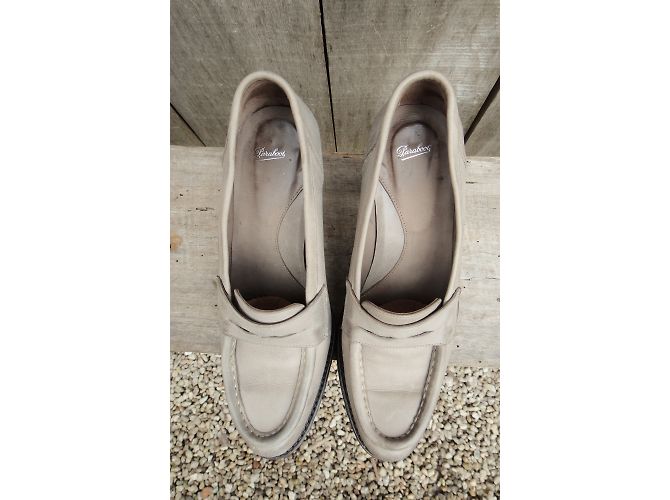 Paraboot Penny Loafer Ballerinas aus grau Leder mit 8cm Absatz - Ansicht 7