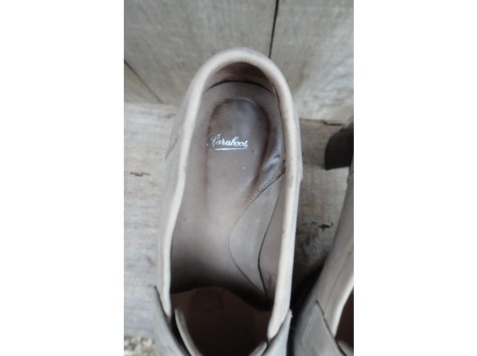 Paraboot Penny Loafer Ballerinas aus grau Leder mit 8cm Absatz - Ansicht 8