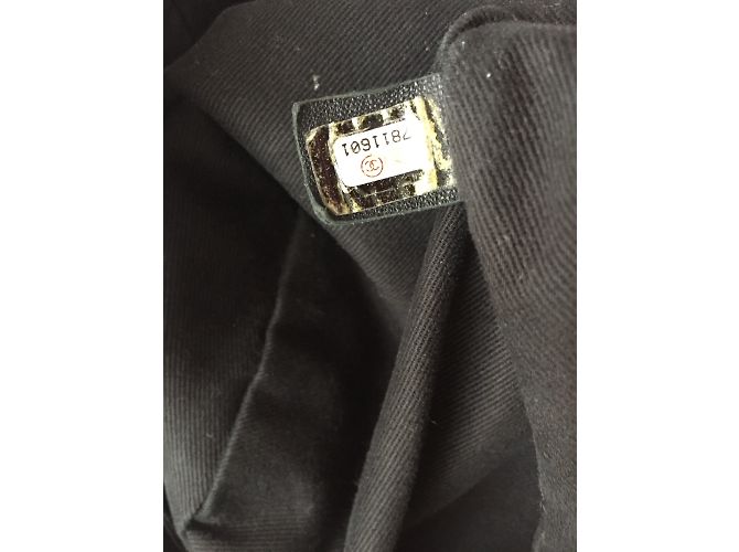 Borsa a mano Chanel blu e nera in pelle - vista 10