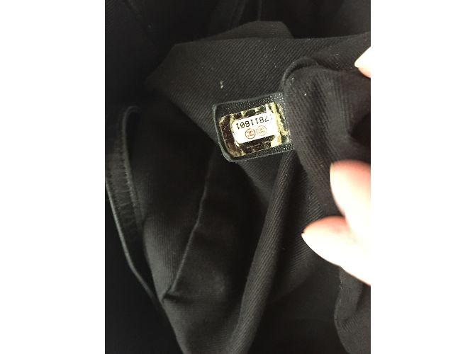 Borsa a mano Chanel blu e nera in pelle - vista 9