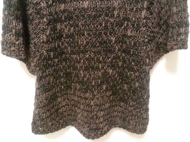 Autre Marque Alpaka Wollpullover schwarz und taupe 3/4 Ärmel Braun - Ansicht 5