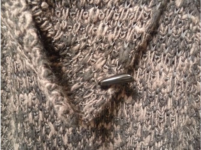 Autre Marque Alpaka Wollpullover schwarz und taupe 3/4 Ärmel Braun - Ansicht 8