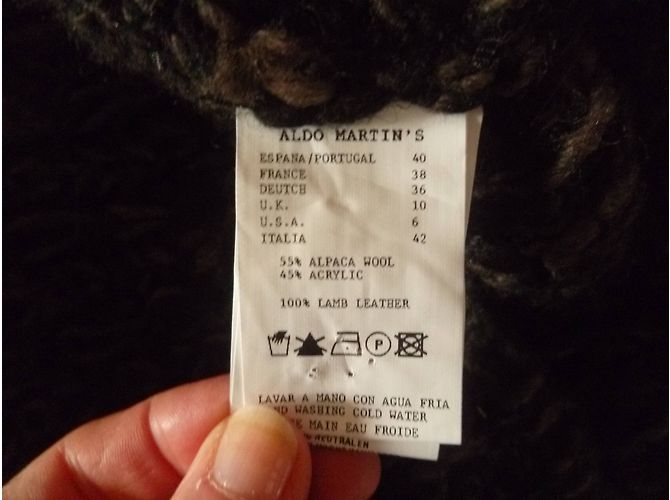 Autre Marque Alpaka Wollpullover schwarz und taupe 3/4 Ärmel Braun - Ansicht 9