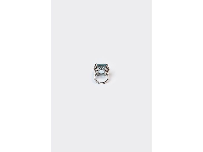 Autre Marque Anello in oro bianco con acquamarina e diamanti Blu - vista 5
