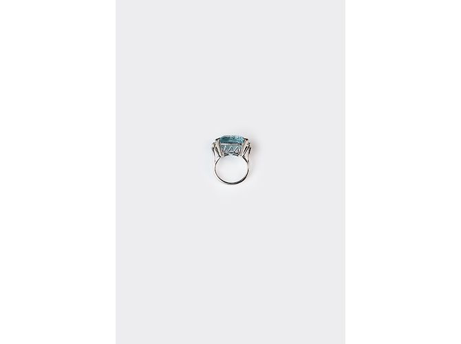 Autre Marque Anello in oro bianco con acquamarina e diamanti Blu - vista 6