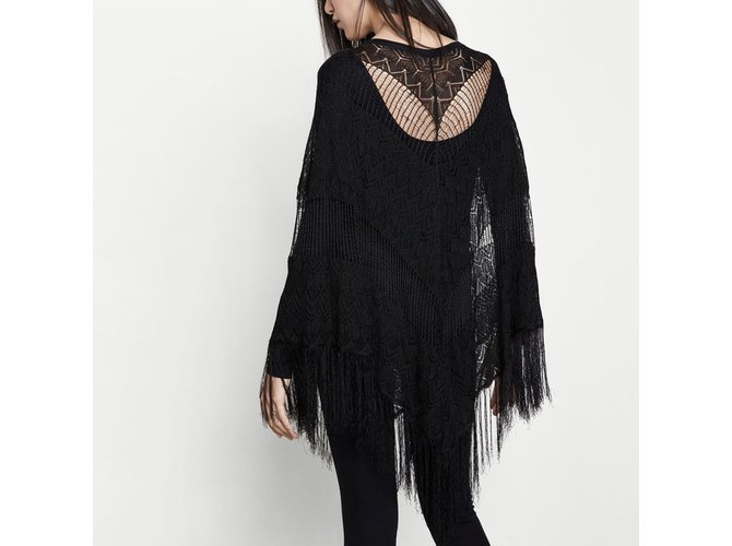 Poncho de encaje Maje Maxime negro - vista 3